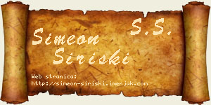 Simeon Siriški vizit kartica